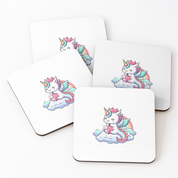 Item preview, Smiling Unicorn dragon on cloud 9 designed and sold by Aublissy.