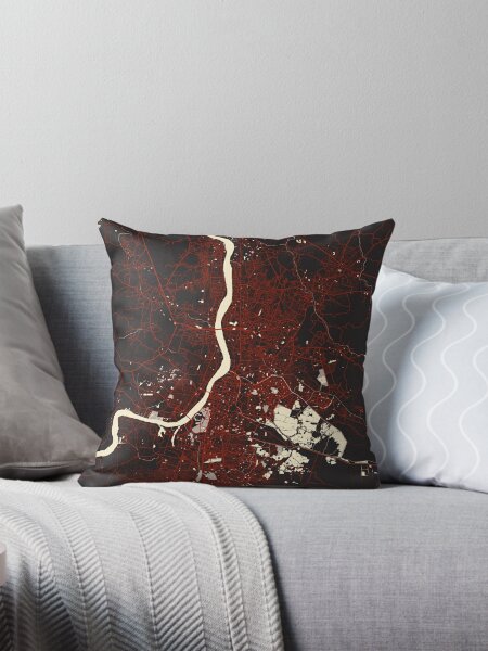 Kolkata Map Pillow - Calcutta Map deals Pillow 18x18