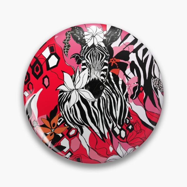 Item preview, African Floral - with Zebra in the red designed and sold by KEROMERO.