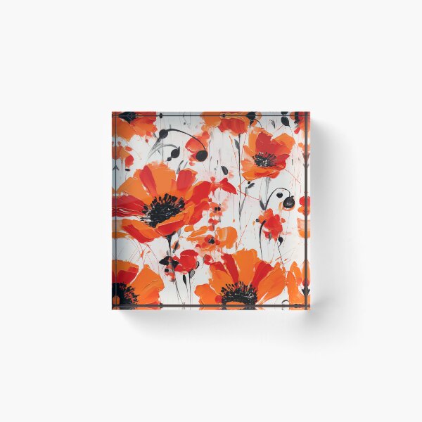 Item preview, Poppy Tile 02: Crimson Whispers in a Field of Silk, Black-Eyed Beauties in Sun-Kissed Tissue Paper. designed and sold by TheBrainArt.
