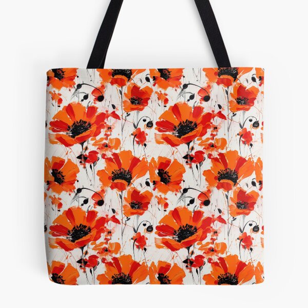 Item preview, Poppy Tile 02: Crimson Whispers in a Field of Silk, Black-Eyed Beauties in Sun-Kissed Tissue Paper. designed and sold by TheBrainArt.