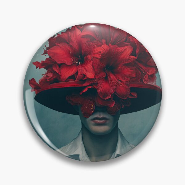 Item preview,  Surreal Floral Man Portrait | Red Flower Head Art Print designed and sold by VUK VESOVIC.