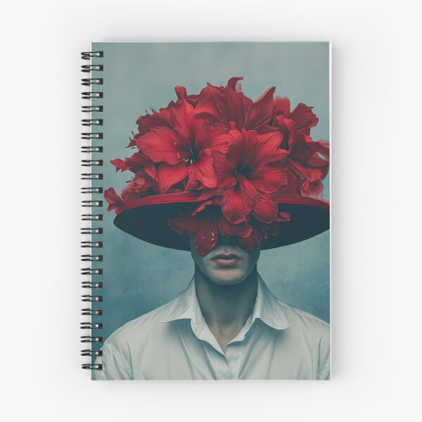 Item preview,  Surreal Floral Man Portrait | Red Flower Head Art Print designed and sold by VUK VESOVIC.