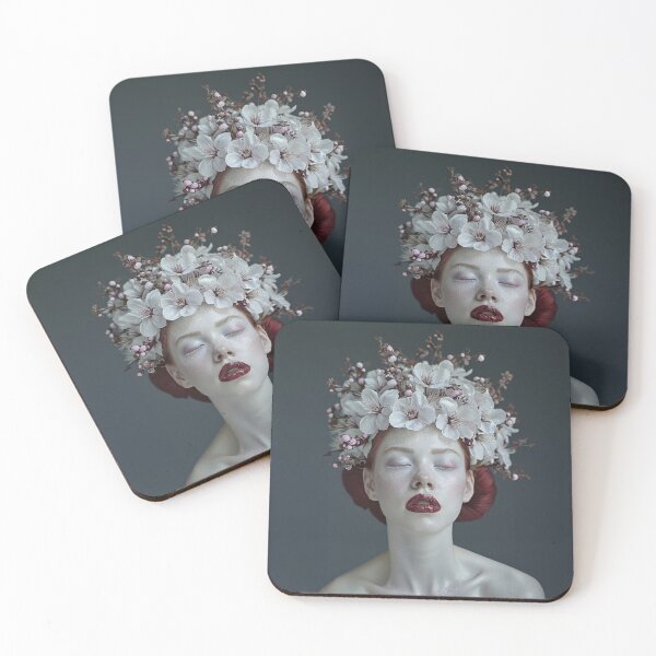 Item preview, White Flower Crown Woman | Elegant Bridal Floral Portrait designed and sold by VUK VESOVIC.