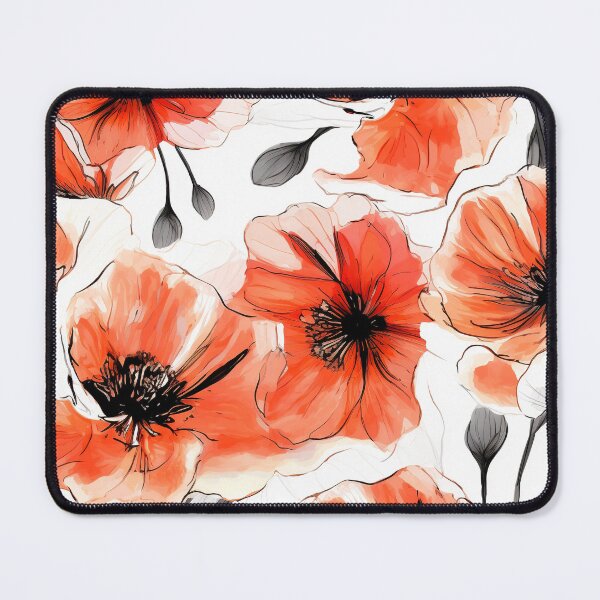 Item preview, Poppy Tile 03: Crimson Whispers in a Field of Silk, Black-Eyed Beauties in Sun-Kissed Tissue Paper. designed and sold by TheBrainArt.