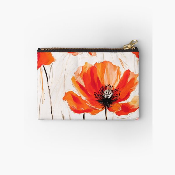 Item preview, Poppy Tile 04: Crimson Whispers in a Field of Silk, Black-Eyed Beauties in Sun-Kissed Tissue Paper. designed and sold by TheBrainArt.