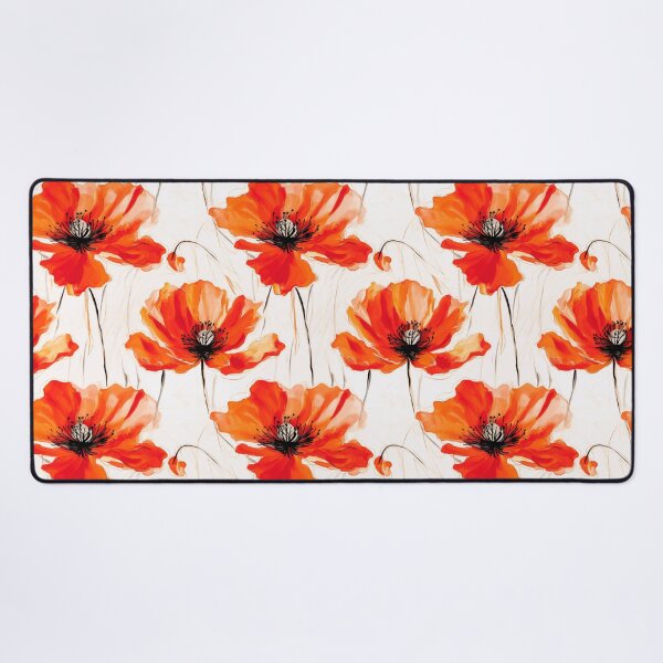 Item preview, Poppy Tile 04: Crimson Whispers in a Field of Silk, Black-Eyed Beauties in Sun-Kissed Tissue Paper. designed and sold by TheBrainArt.