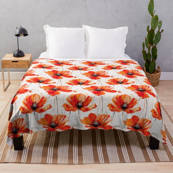 Item preview, Poppy Tile 04: Crimson Whispers in a Field of Silk, Black-Eyed Beauties in Sun-Kissed Tissue Paper. designed and sold by TheBrainArt.