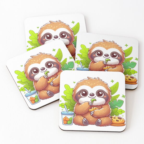 Item preview, Sweet Tooth Sloth: Cuddly Critters Indulging in Yummy Treats designed and sold by JAMESAMORN.