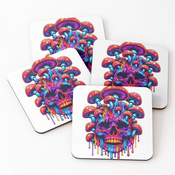 Item preview, Psychedelic Skull with Mushrooms designed and sold by EthanRD9.