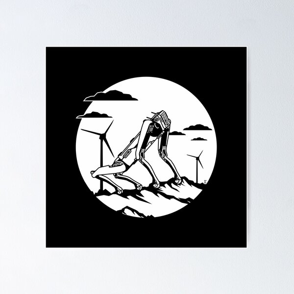 Item preview,   A robot that howls at the moon. (white monochrome) designed and sold by sarabeevart.