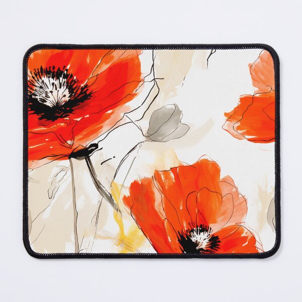 Item preview, Poppy Tile 05: Crimson Whispers in a Field of Silk, Black-Eyed Beauties in Sun-Kissed Tissue Paper. designed and sold by TheBrainArt.