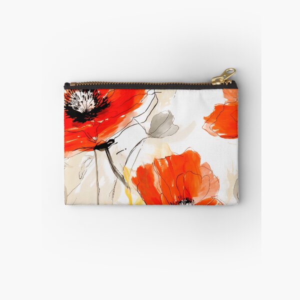 Item preview, Poppy Tile 05: Crimson Whispers in a Field of Silk, Black-Eyed Beauties in Sun-Kissed Tissue Paper. designed and sold by TheBrainArt.