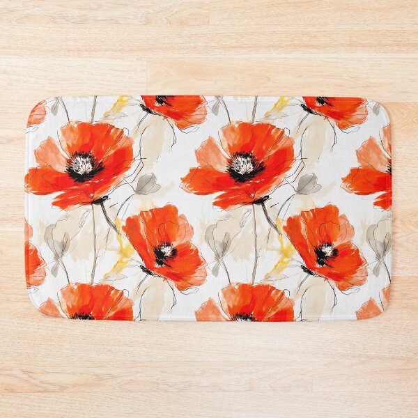 Item preview, Poppy Tile 05: Crimson Whispers in a Field of Silk, Black-Eyed Beauties in Sun-Kissed Tissue Paper. designed and sold by TheBrainArt.