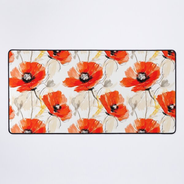 Item preview, Poppy Tile 05: Crimson Whispers in a Field of Silk, Black-Eyed Beauties in Sun-Kissed Tissue Paper. designed and sold by TheBrainArt.