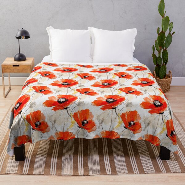 Item preview, Poppy Tile 05: Crimson Whispers in a Field of Silk, Black-Eyed Beauties in Sun-Kissed Tissue Paper. designed and sold by TheBrainArt.