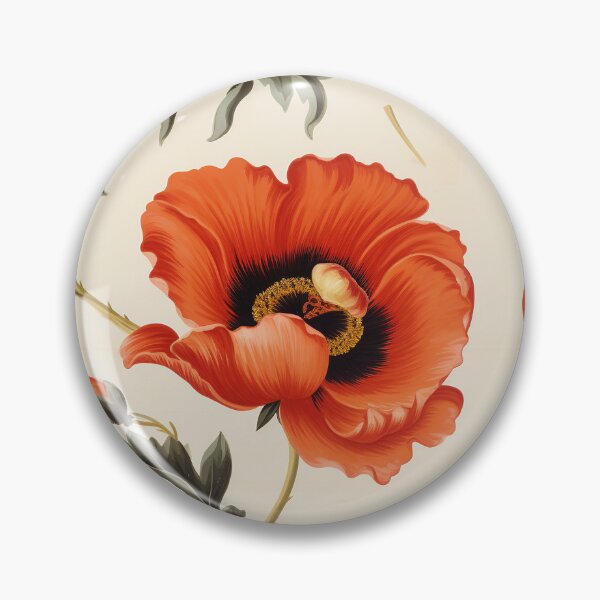Item preview, Poppy Tile 06: Crimson Whispers in a Field of Silk, Black-Eyed Beauties in Sun-Kissed Tissue Paper. designed and sold by TheBrainArt.