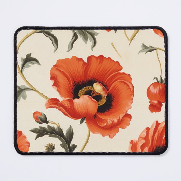 Item preview, Poppy Tile 06: Crimson Whispers in a Field of Silk, Black-Eyed Beauties in Sun-Kissed Tissue Paper. designed and sold by TheBrainArt.