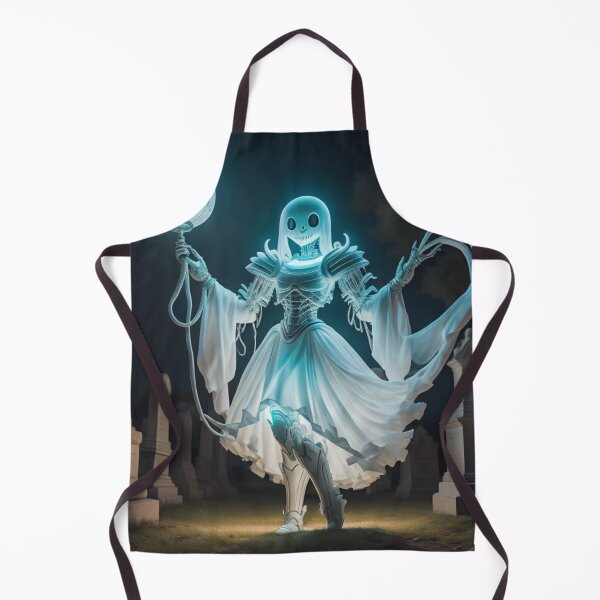Item preview, a ghost robot walking among the graves designed and sold by MidknightBpaw.