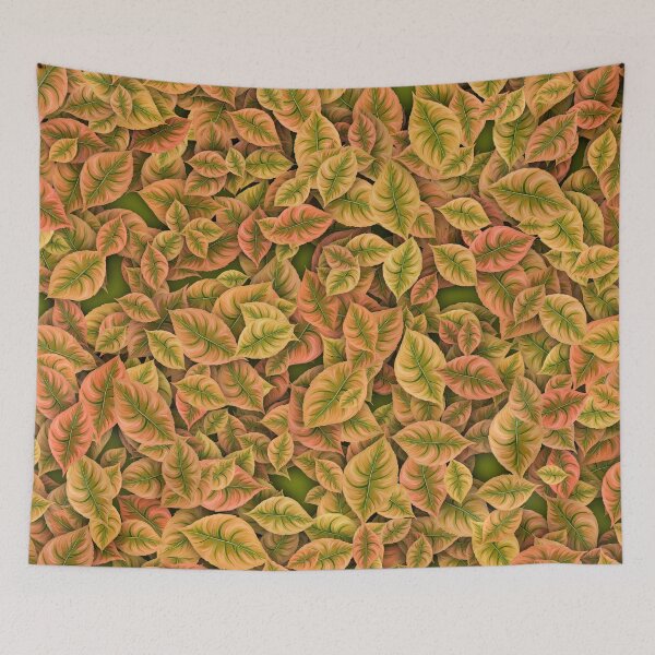 Item preview, Leafs pattern in orange pastel colors designed and sold by fotoryum.