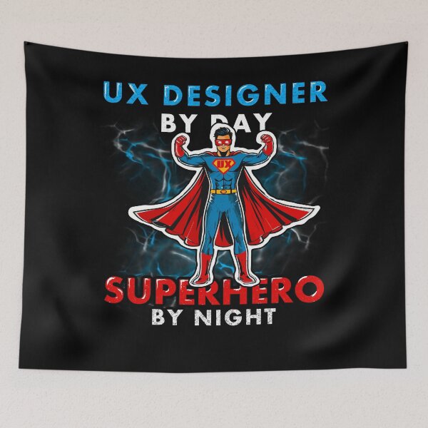 Artikelvorschau, UX Designer bei Tag, Superheld bei Nacht, lustiges UX-Designer-Shirt [v2 entworfen und verkauft von mwebba2005.