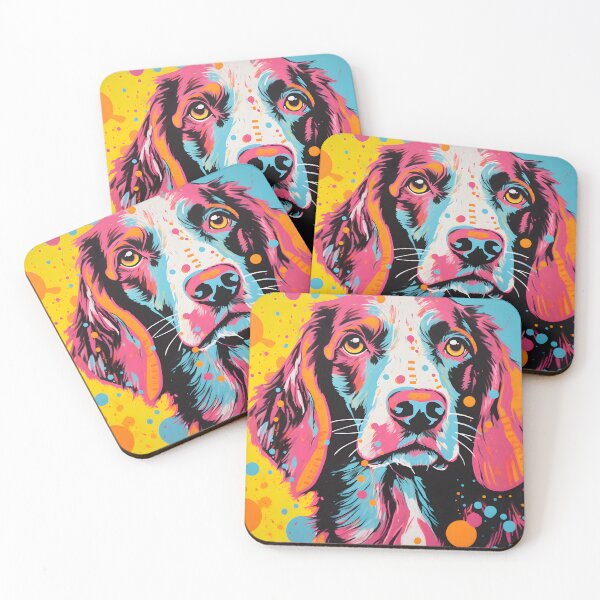 Item preview, Brittany dog portrait art. animal colorful. Animal throw pillow.  designed and sold by formform.