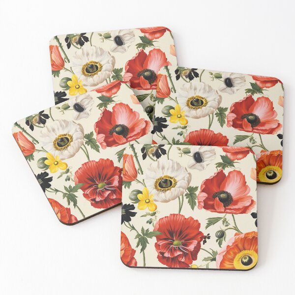 Item preview, Poppy Tile 07: Crimson Whispers in a Field of Silk, Black-Eyed Beauties in Sun-Kissed Tissue Paper. designed and sold by TheBrainArt.