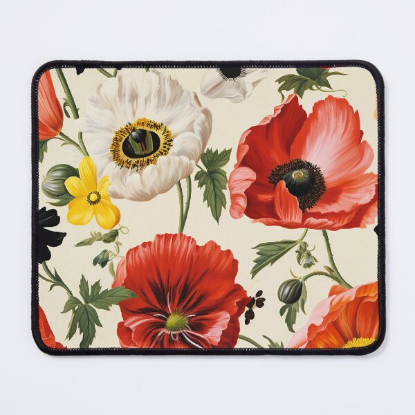 Item preview, Poppy Tile 07: Crimson Whispers in a Field of Silk, Black-Eyed Beauties in Sun-Kissed Tissue Paper. designed and sold by TheBrainArt.