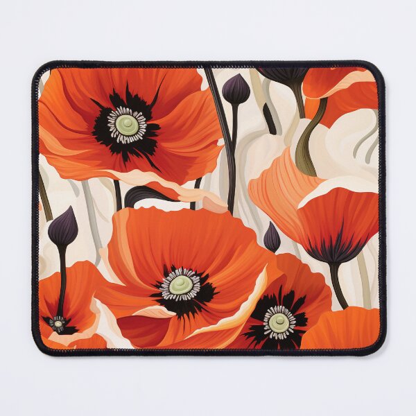 Item preview, Poppy Tile 08: Crimson Whispers in a Field of Silk, Black-Eyed Beauties in Sun-Kissed Tissue Paper. designed and sold by TheBrainArt.
