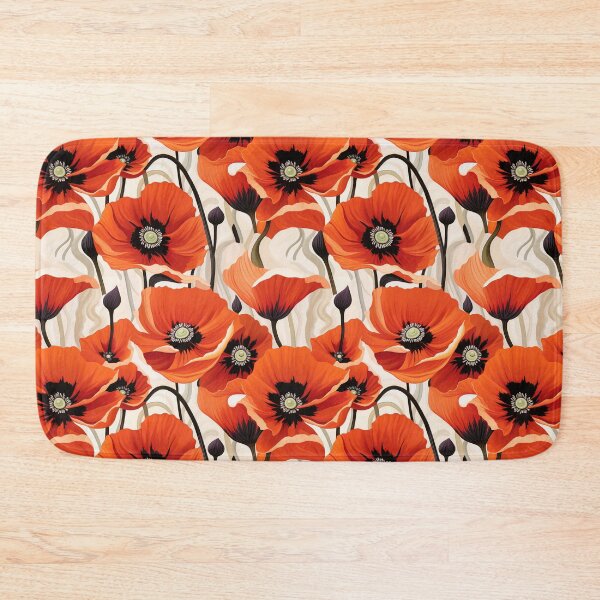 Item preview, Poppy Tile 08: Crimson Whispers in a Field of Silk, Black-Eyed Beauties in Sun-Kissed Tissue Paper. designed and sold by TheBrainArt.