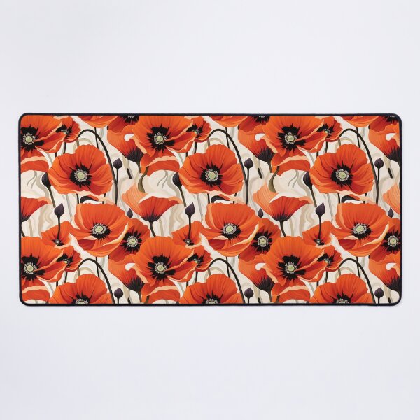 Item preview, Poppy Tile 08: Crimson Whispers in a Field of Silk, Black-Eyed Beauties in Sun-Kissed Tissue Paper. designed and sold by TheBrainArt.