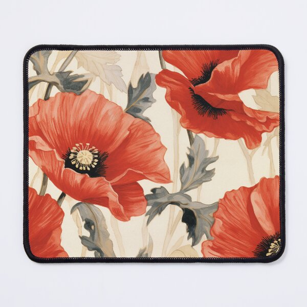 Item preview, Poppy Tile 09: Crimson Whispers in a Field of Silk, Black-Eyed Beauties in Sun-Kissed Tissue Paper. designed and sold by TheBrainArt.