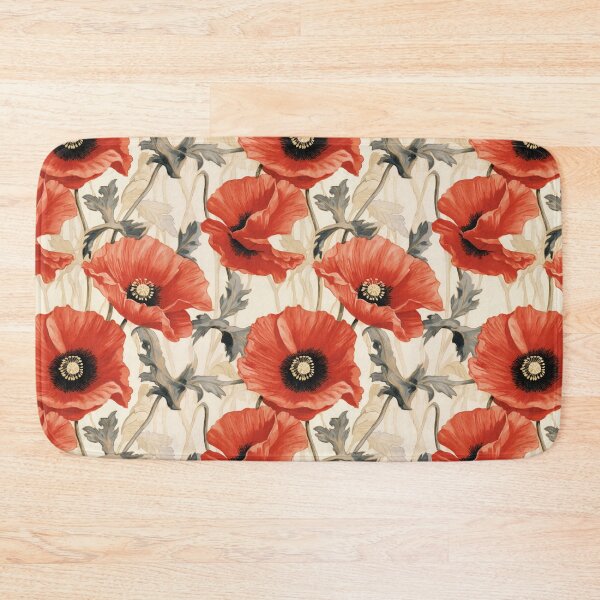 Item preview, Poppy Tile 09: Crimson Whispers in a Field of Silk, Black-Eyed Beauties in Sun-Kissed Tissue Paper. designed and sold by TheBrainArt.