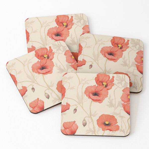 Item preview, Poppy Tile 10: Crimson Whispers in a Field of Silk, Black-Eyed Beauties in Sun-Kissed Tissue Paper. designed and sold by TheBrainArt.