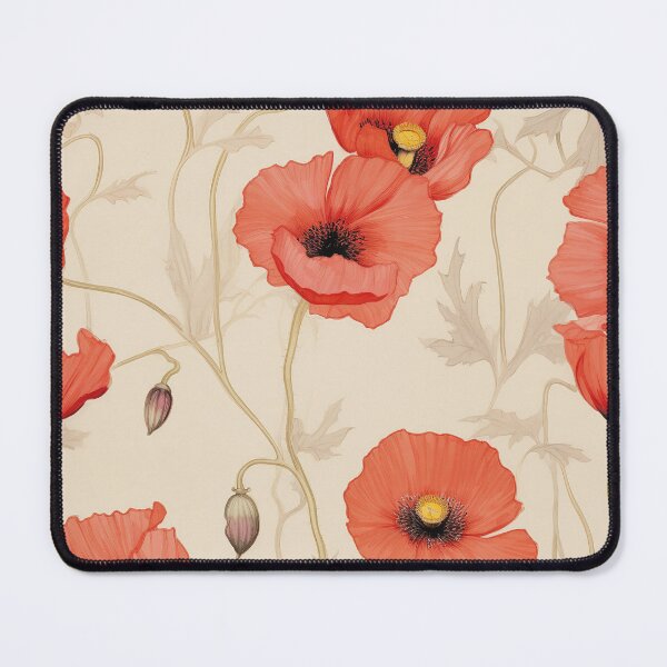 Item preview, Poppy Tile 10: Crimson Whispers in a Field of Silk, Black-Eyed Beauties in Sun-Kissed Tissue Paper. designed and sold by TheBrainArt.