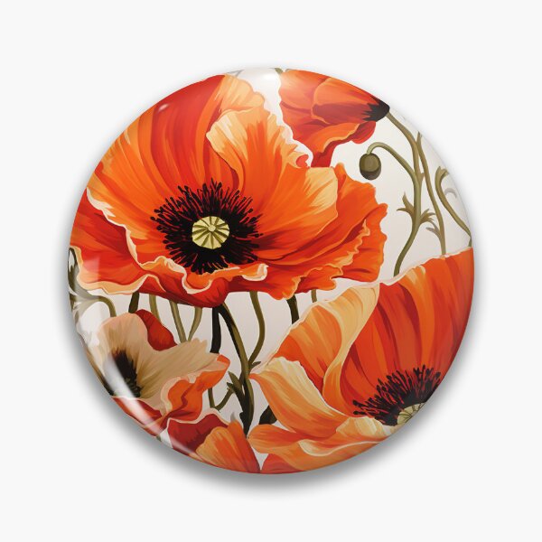 Item preview, Poppy Tile 11: Crimson Whispers in a Field of Silk, Black-Eyed Beauties in Sun-Kissed Tissue Paper. designed and sold by TheBrainArt.