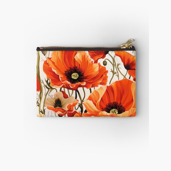 Item preview, Poppy Tile 11: Crimson Whispers in a Field of Silk, Black-Eyed Beauties in Sun-Kissed Tissue Paper. designed and sold by TheBrainArt.
