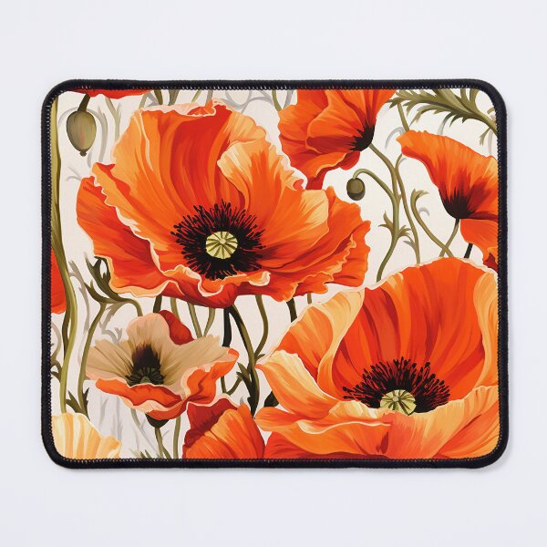 Item preview, Poppy Tile 11: Crimson Whispers in a Field of Silk, Black-Eyed Beauties in Sun-Kissed Tissue Paper. designed and sold by TheBrainArt.
