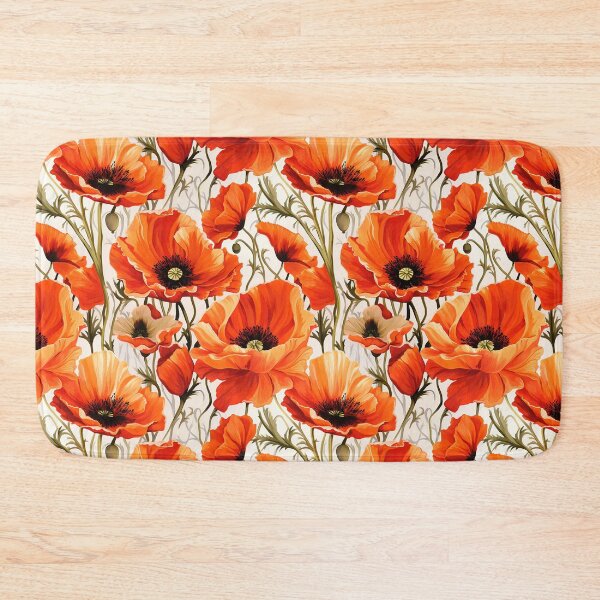 Item preview, Poppy Tile 11: Crimson Whispers in a Field of Silk, Black-Eyed Beauties in Sun-Kissed Tissue Paper. designed and sold by TheBrainArt.