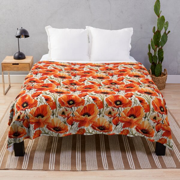 Item preview, Poppy Tile 11: Crimson Whispers in a Field of Silk, Black-Eyed Beauties in Sun-Kissed Tissue Paper. designed and sold by TheBrainArt.