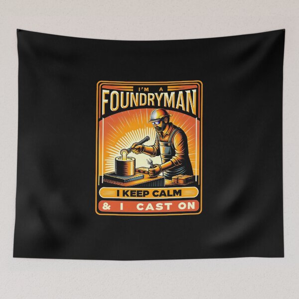 Item preview, Keep Calm and Cast On - Funny Gift For A Foundryman designed and sold by PapaMikeCrafts.