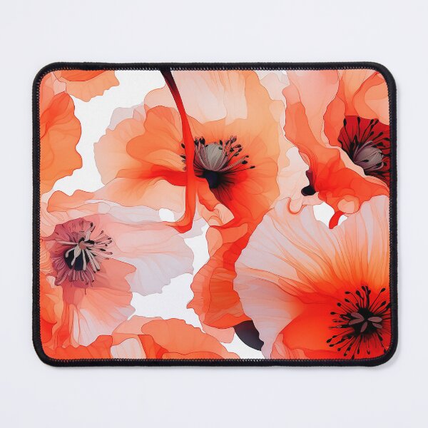 Item preview, Poppy Tile 12: Crimson Whispers in a Field of Silk, Black-Eyed Beauties in Sun-Kissed Tissue Paper. designed and sold by TheBrainArt.