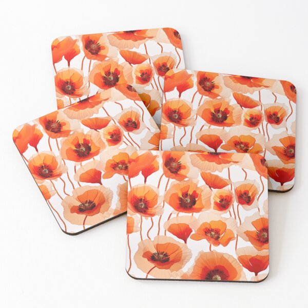 Item preview, Poppy Tile 13: Crimson Whispers in a Field of Silk, Black-Eyed Beauties in Sun-Kissed Tissue Paper. designed and sold by TheBrainArt.