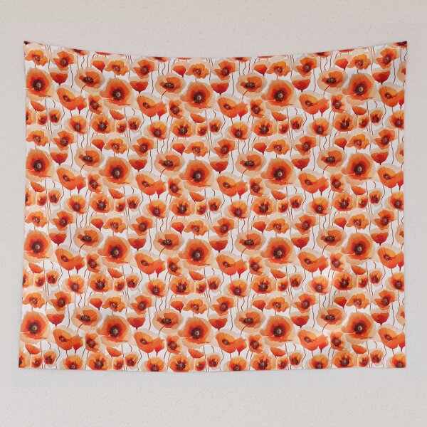 Item preview, Poppy Tile 13: Crimson Whispers in a Field of Silk, Black-Eyed Beauties in Sun-Kissed Tissue Paper. designed and sold by TheBrainArt.
