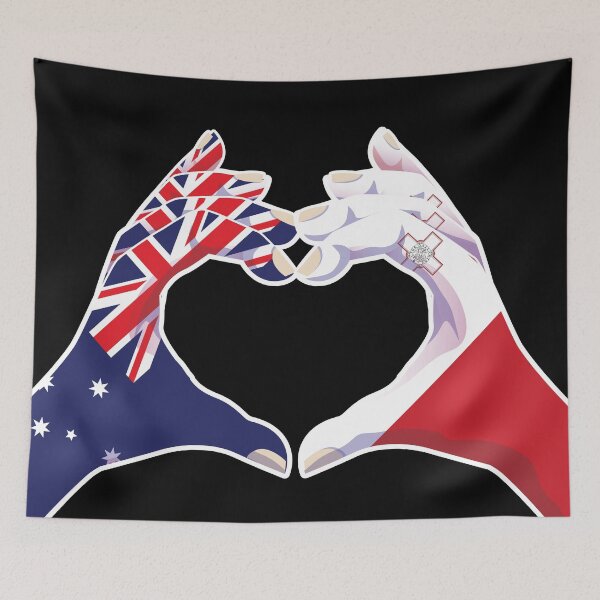 Item preview, Malta Maltese Australian Australia Love Heart Peace designed and sold by FlagX.