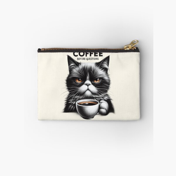 Item preview, Coffee First Grouchy Cat Artwork designed and sold by RuyaFab.