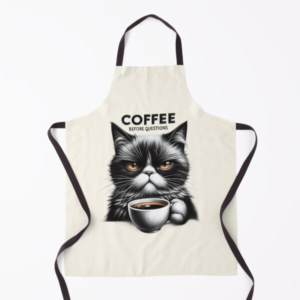 Item preview, Coffee First Grouchy Cat Artwork designed and sold by RuyaFab.