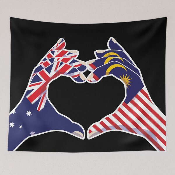 Item preview, Malaysian Malaysia Australian Australia Love Heart Peace designed and sold by FlagX.