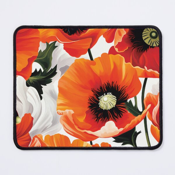 Item preview, Poppy Tile 14: Crimson Whispers in a Field of Silk, Black-Eyed Beauties in Sun-Kissed Tissue Paper. designed and sold by TheBrainArt.