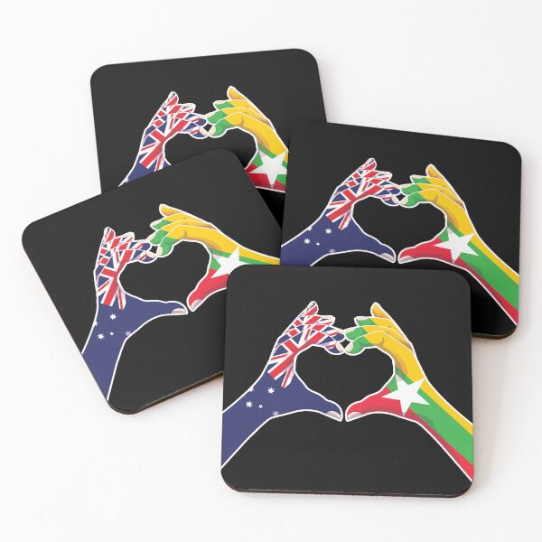 Item preview, Myanmar Burmese Burma Australian Australia Love Heart Peace designed and sold by FlagX.